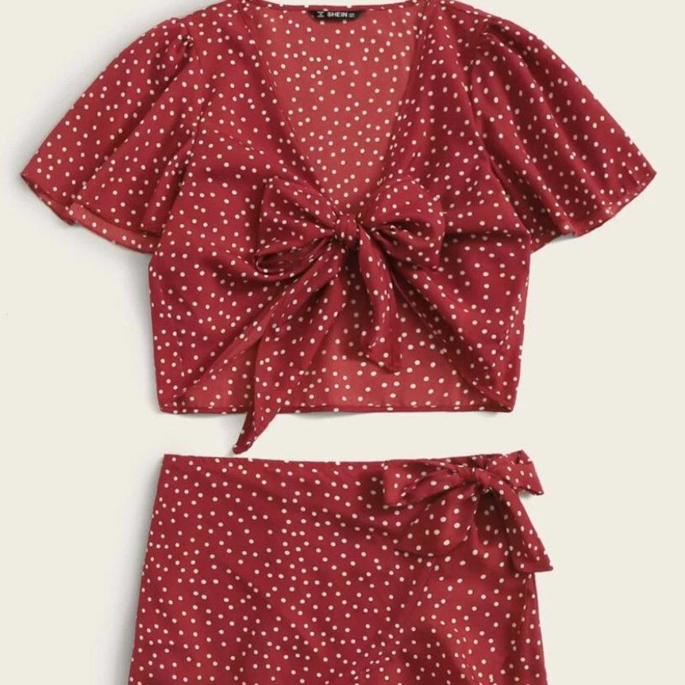 Polka dot matching set